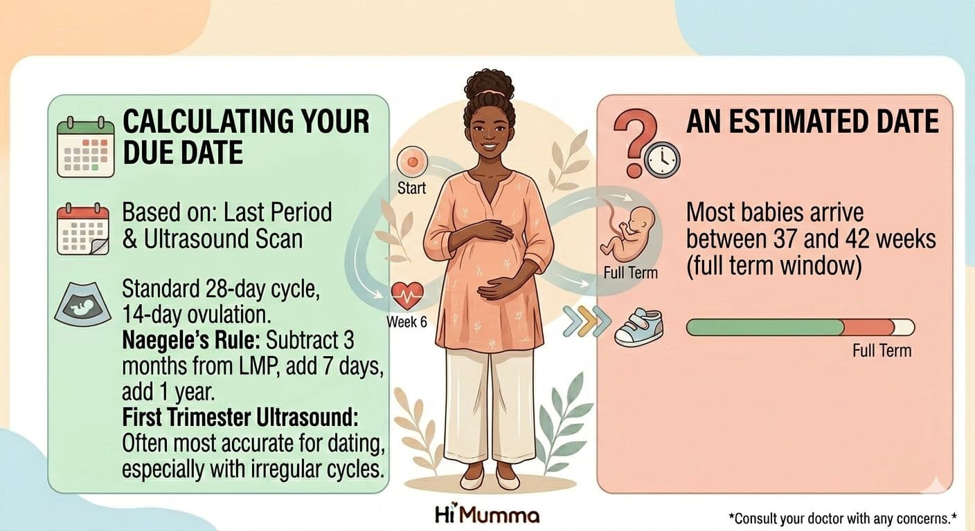 Pregnancy due date explained with EDD calculation and gestational age timeline
