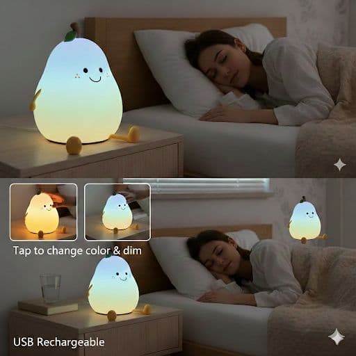 Night Lamp for Pregnancy & Newborn Care | Soft Bedside Light for Moms