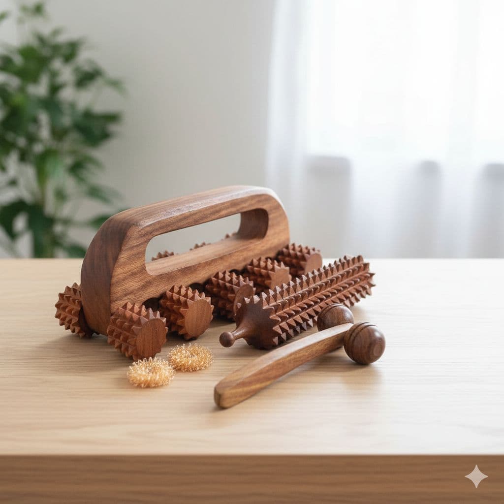 Wooden Body Massager Full Set for Pregnancy | Pain Relief & Relaxation Kit for Moms