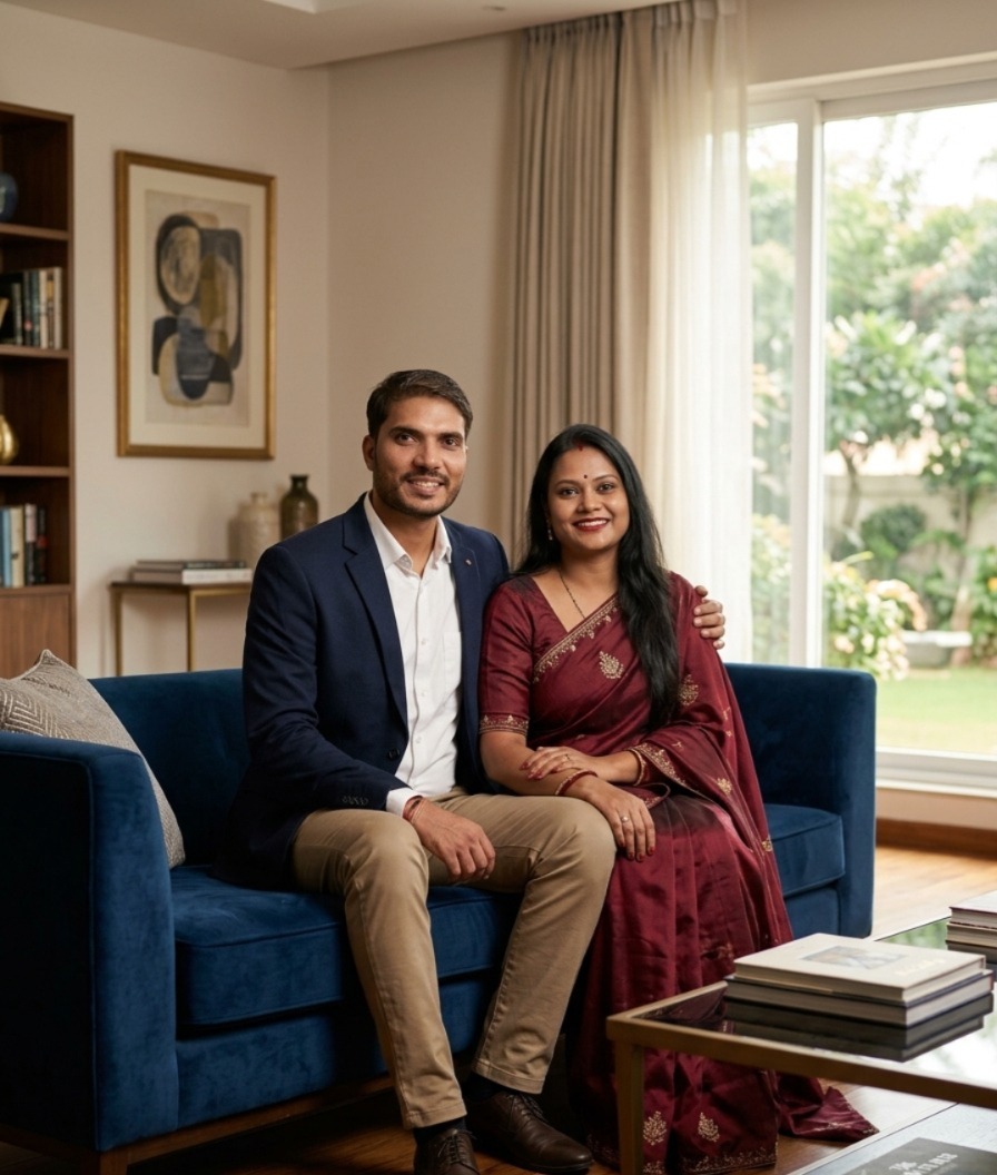 Priya Srivastava with her husband Manish Srivastava
